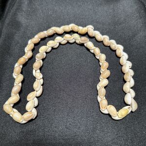 Vintage Beach Boho Polished Double Cowrie Shell Necklace 30" Unique Design